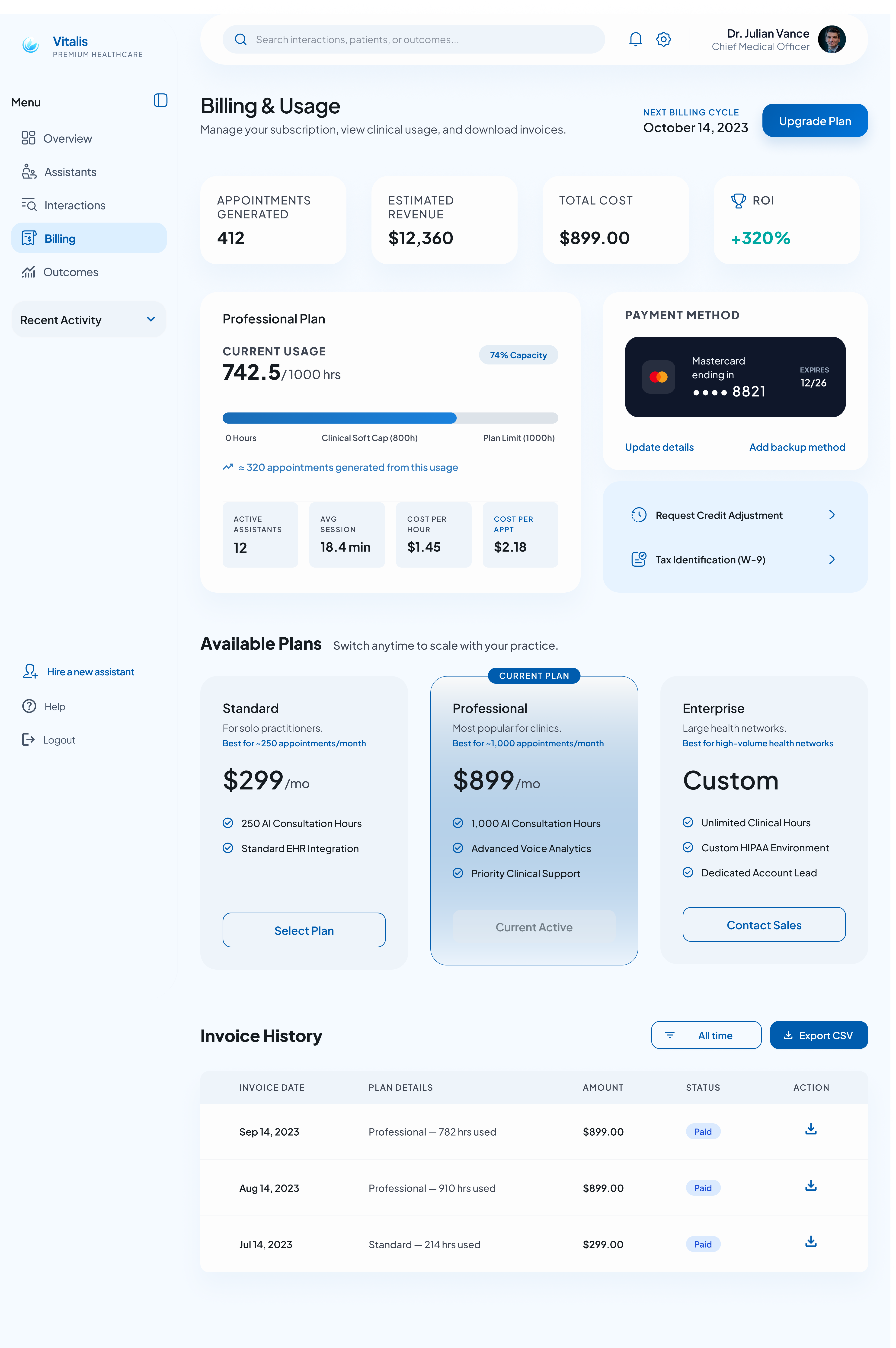Billing and usage
